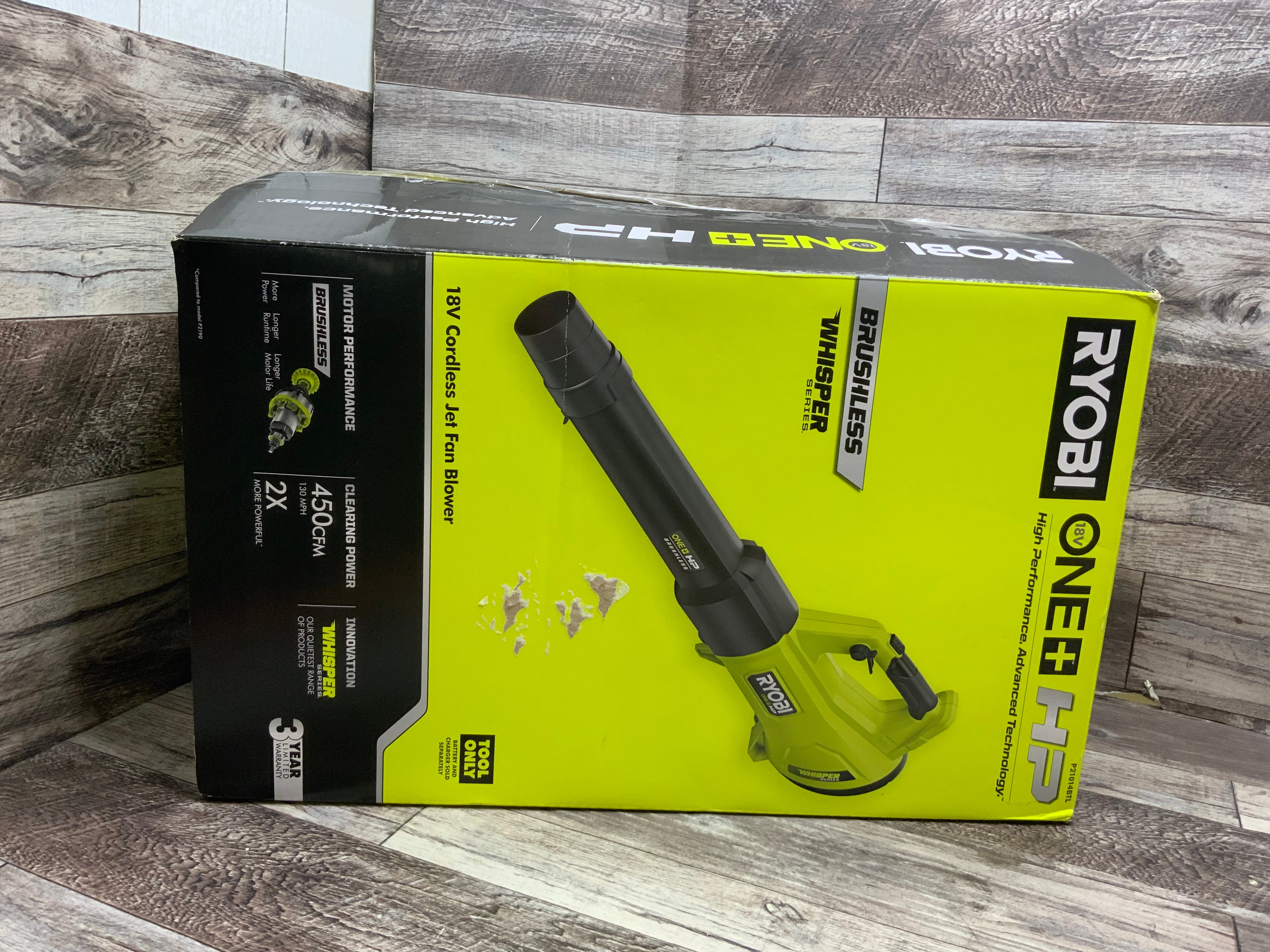 Ryobi 18V ONE HP Brushless Whisper 450CFM Leaf Blower (TOOL ONLY) (8131069542638)